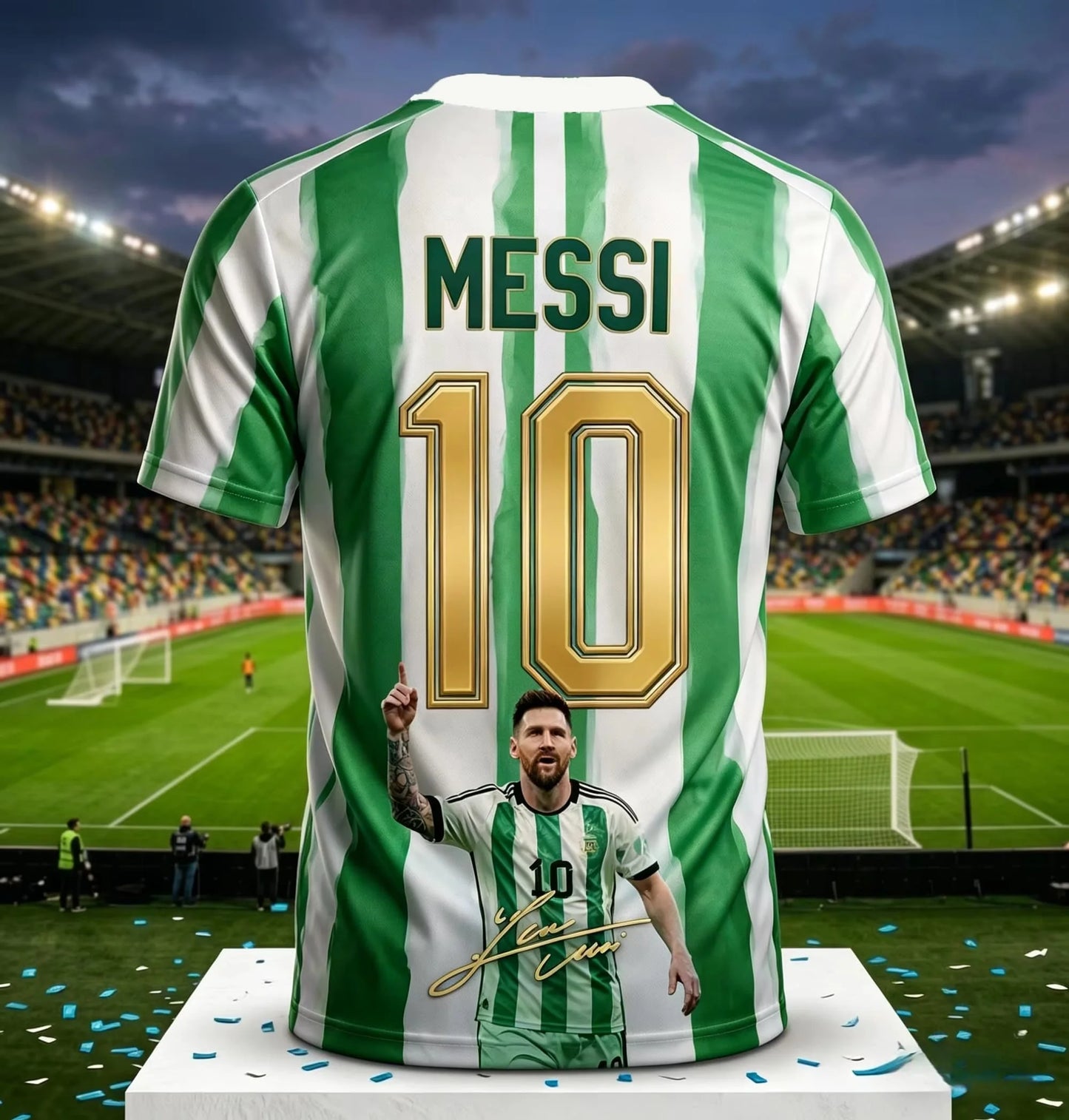 Messi #10 Argentina Football Jersey Blue White Striped 3D Print Shirt Men Women Soccer World Cup Fan Short Sleeve Tops