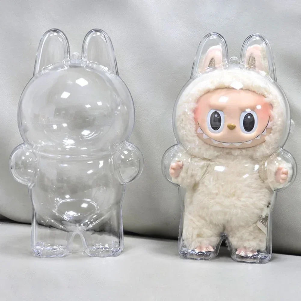 Global Hot! Transparent Dustproof Box for Labubu Dolls - Storage Case