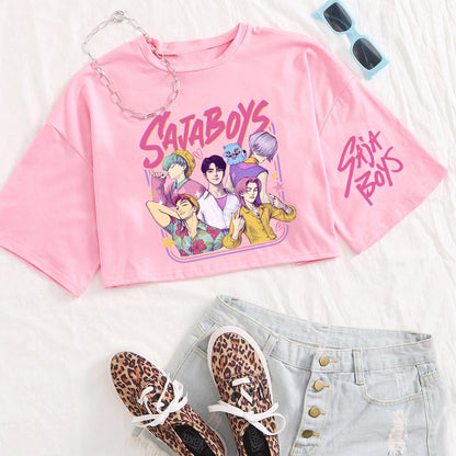 K-pop Demon Hunters Saja Boys - Crop Top Short Sleeve