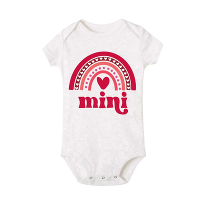 Mama Mini Rainbow Matching T-shirt Tops Baby Romper Bodysuit
