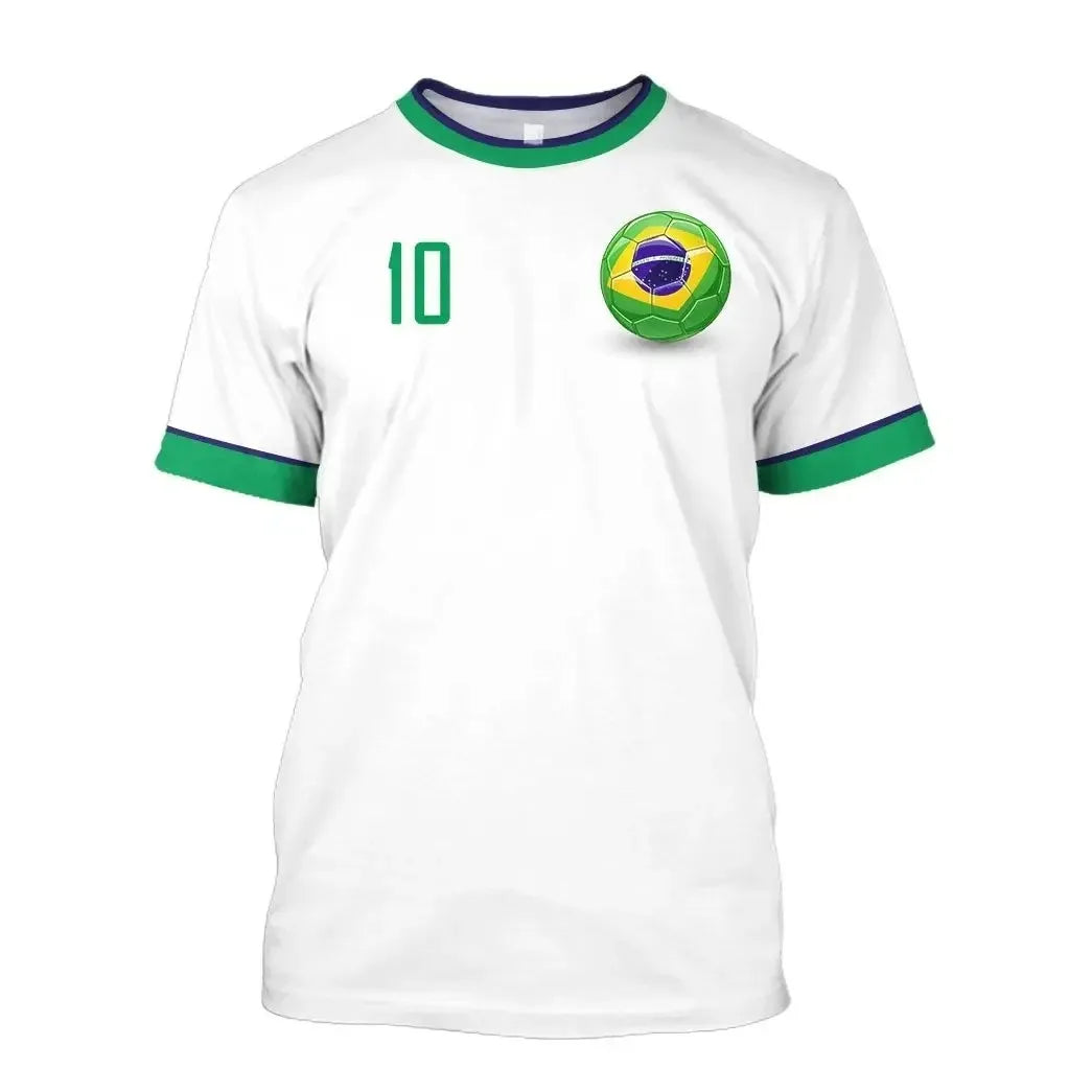 2026 New Brazil Football Jersey T Shirt Brazilian National Team Shirt O Neck Oversized Casual Streetwear Men's Apparel