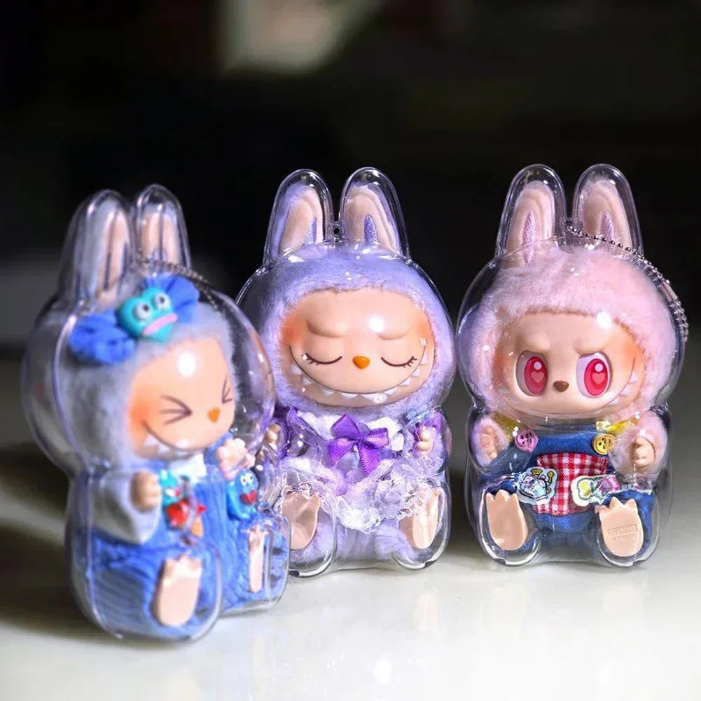 Global Hot! Transparent Dustproof Box for Labubu Dolls - Storage Case