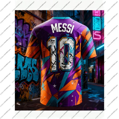 Football Jersey Tee Men Male Gift Casual Boys Breathable T Shirt Quick-drying Top Soccer Sports Kids Casual Wear Messi 10 Clothe