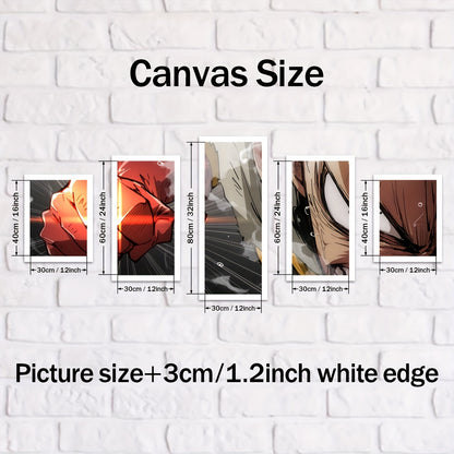 5-Piece Anime Canvas Poster