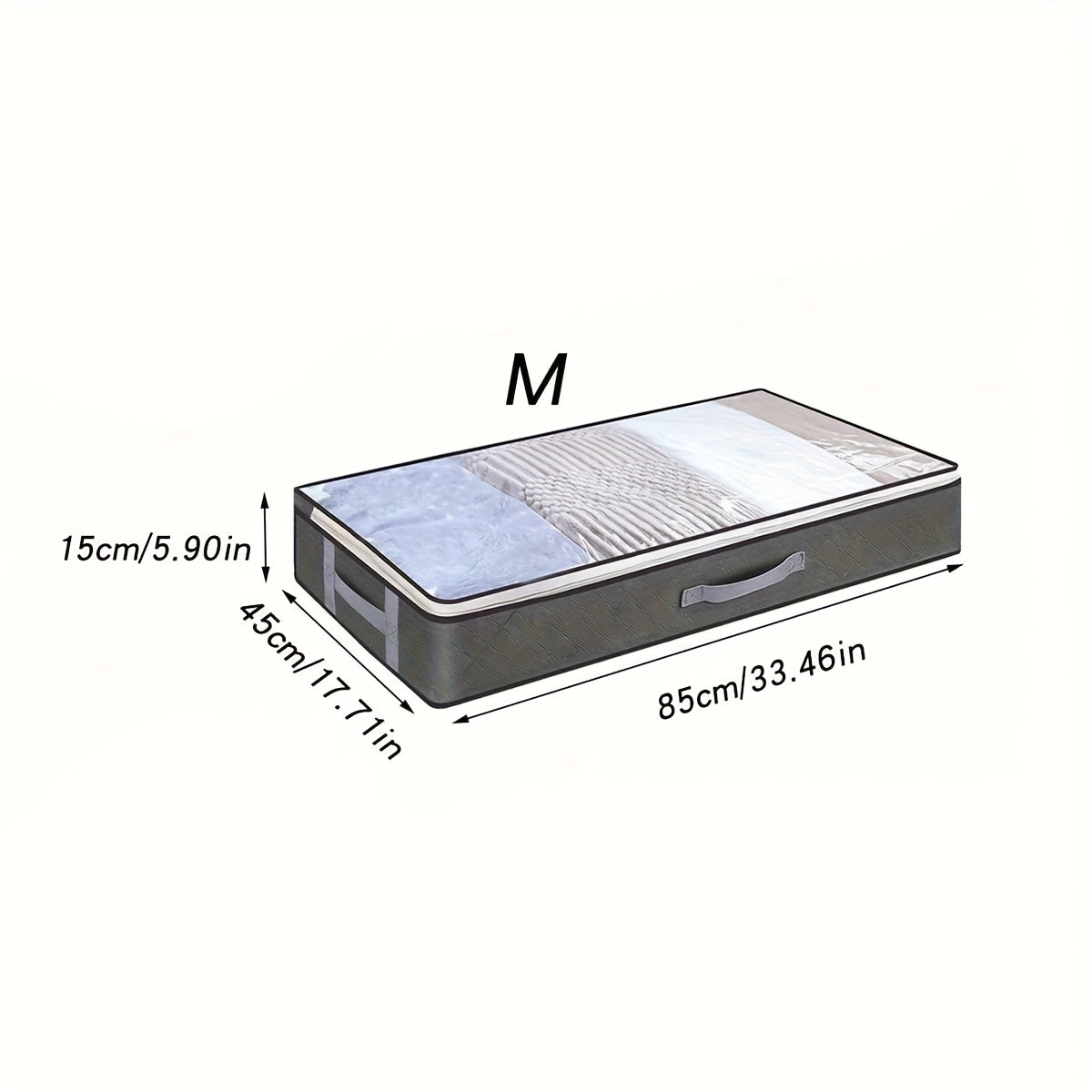 Under-Bed Storage Box with Flip-Top Lid Organizer for Blankets, Clothes, & Bedding