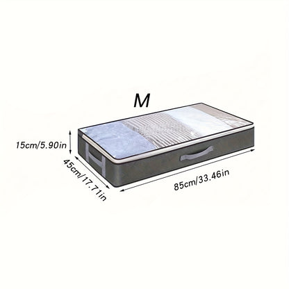 Under-Bed Storage Box with Flip-Top Lid Organizer for Blankets, Clothes, & Bedding