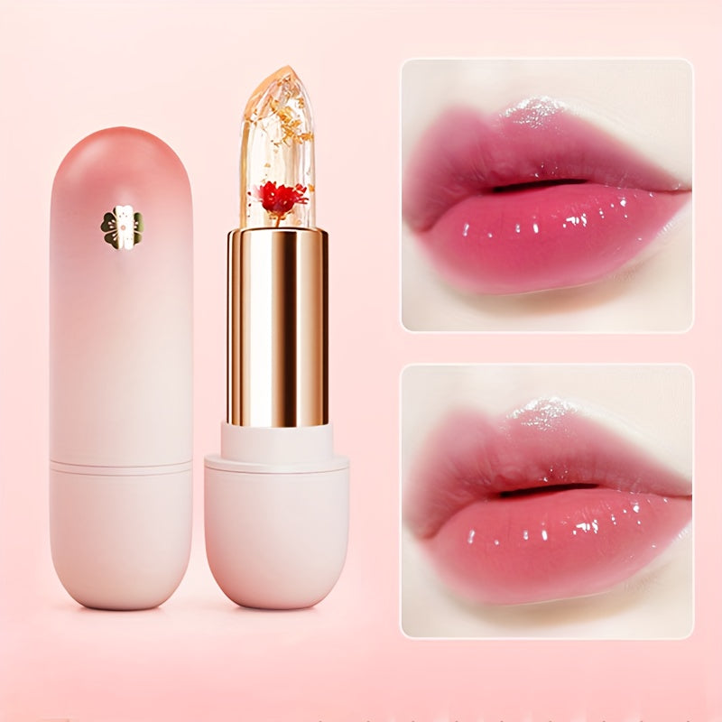 Vibrant Petal Jelly Lipstick - Tinted Lip Balm with Temperature Change