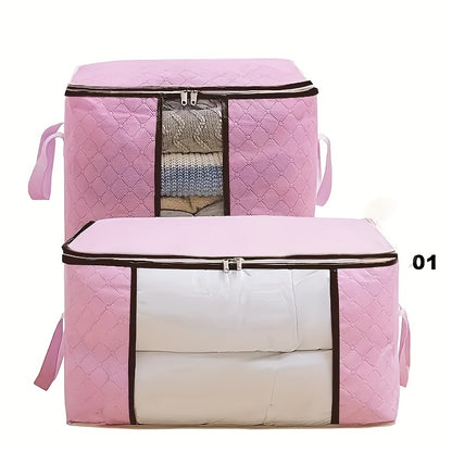 Large Non-Woven Fabric Storage Organizer Bag with Clear View Window & Secure Zipper