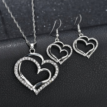 1 Pair Of Earrings + 1 Necklace French Romantic Style Jewelry Set