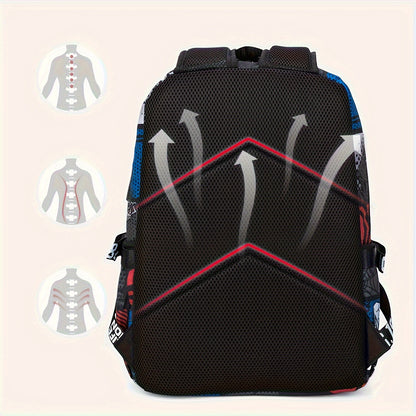 Anime Shark Backpack - School Bag with Adjustable Straps for Boys & Girls