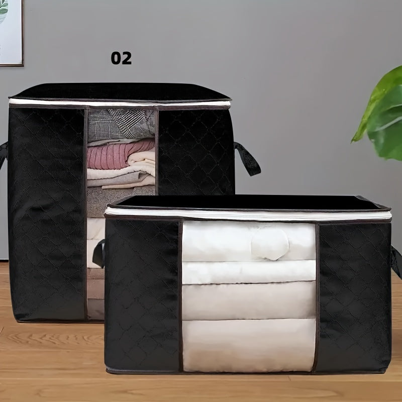 Large Non-Woven Fabric Storage Organizer Bag with Clear View Window & Secure Zipper