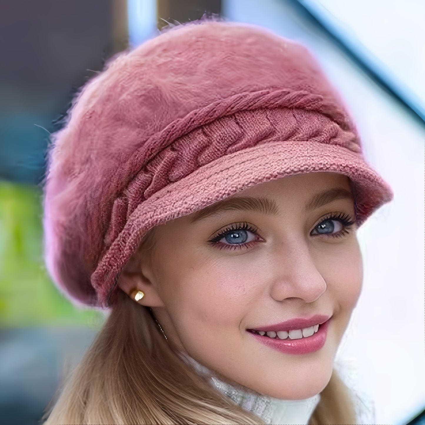 Winter Warmth Beanie - Soft, Thick, and Cozy Knit Hat with Visor for Women