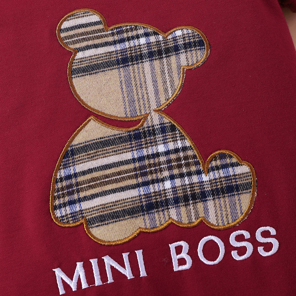 Plaid Bear MINI BOSS Graphic Jumpsuit