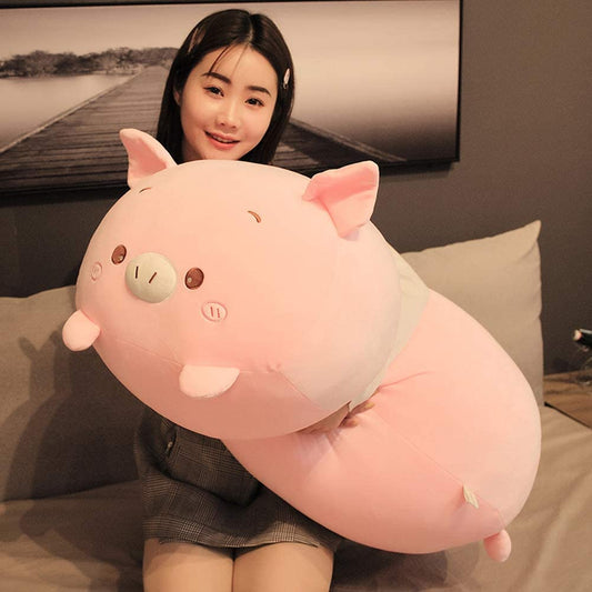 Stuffed Animal Pig Plush Body Pillow, 33.5"