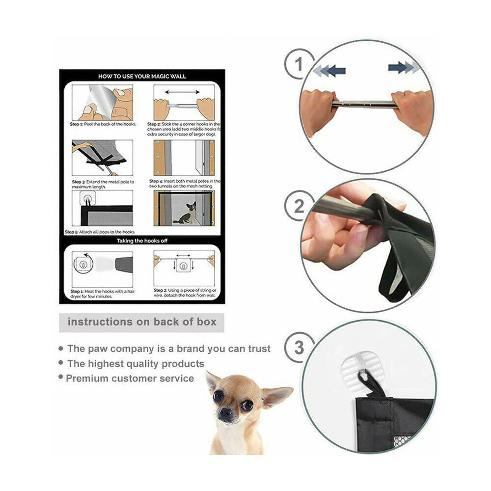 Ingenious Mesh Pet Gate for Safe and Secure Dog Enclosure