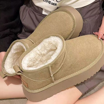 Fleece Platform Mini Boots