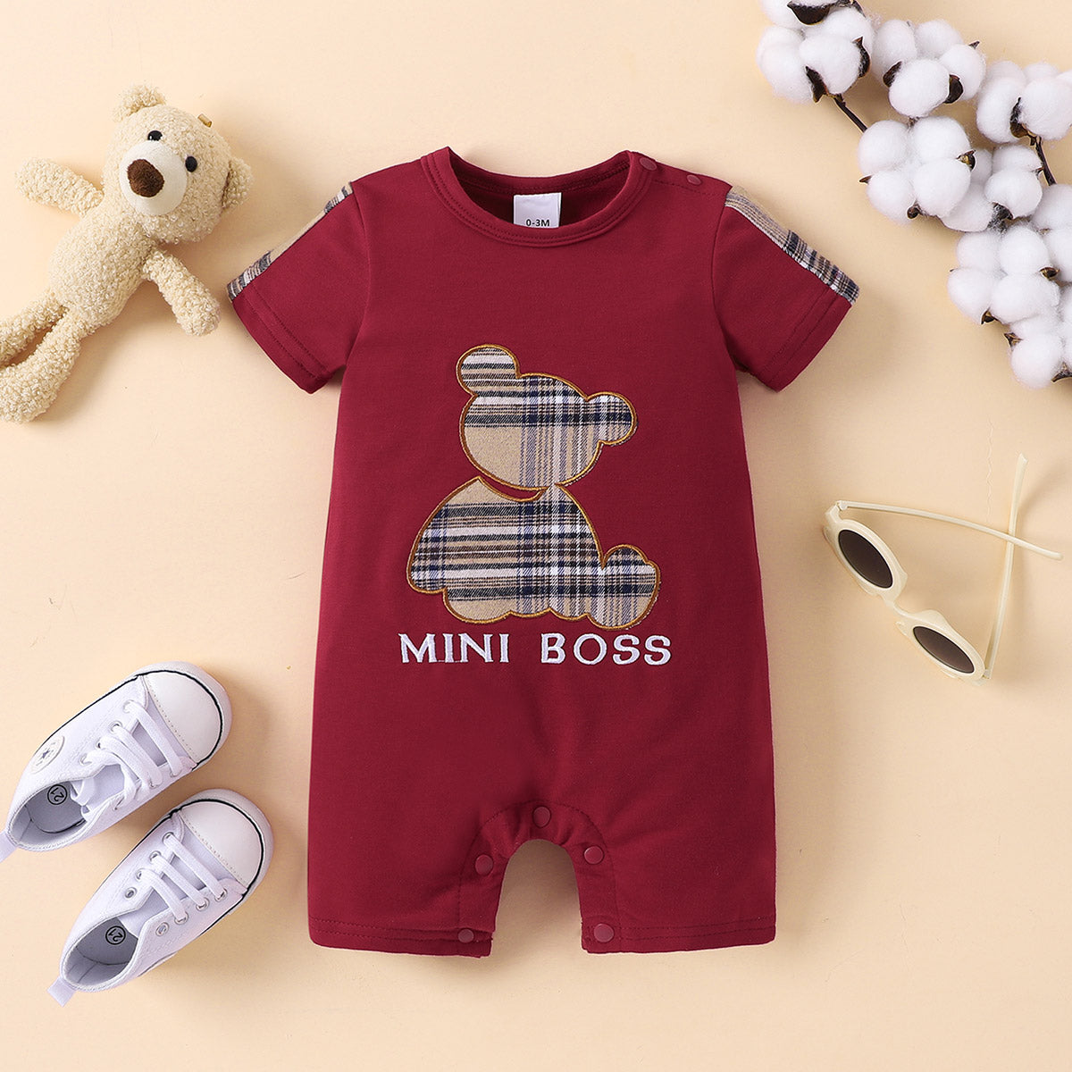 Plaid Bear MINI BOSS Graphic Jumpsuit