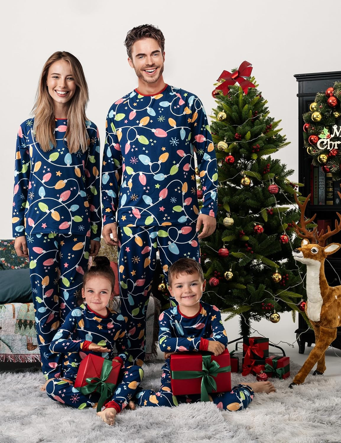 Matching Family Christmas Pajamas Set - Holiday Jammies Xmas PJ's for Women, Men, Couple, and Teens