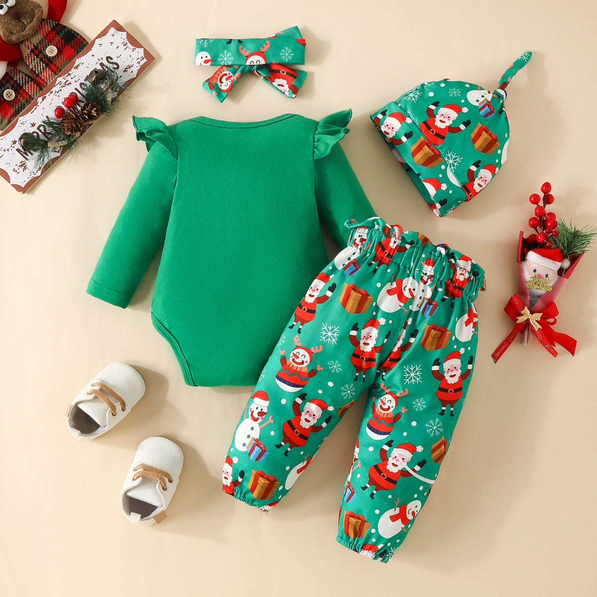 SANTA BABY Graphic Bodysuit and Pants Set