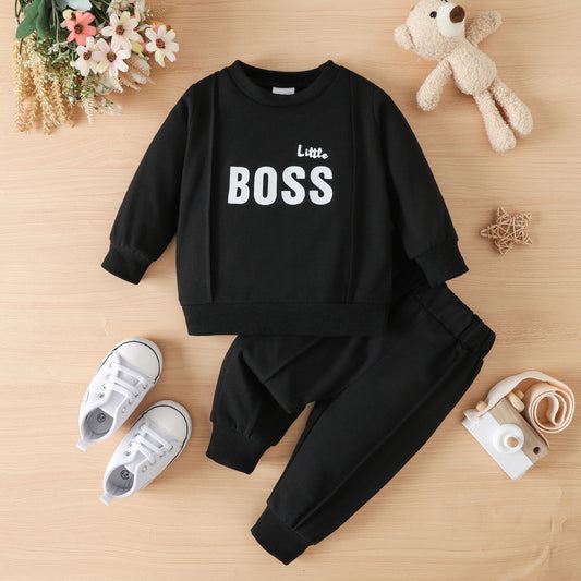 LITTLE BOSS Long Sleeve Tee and Pants Set