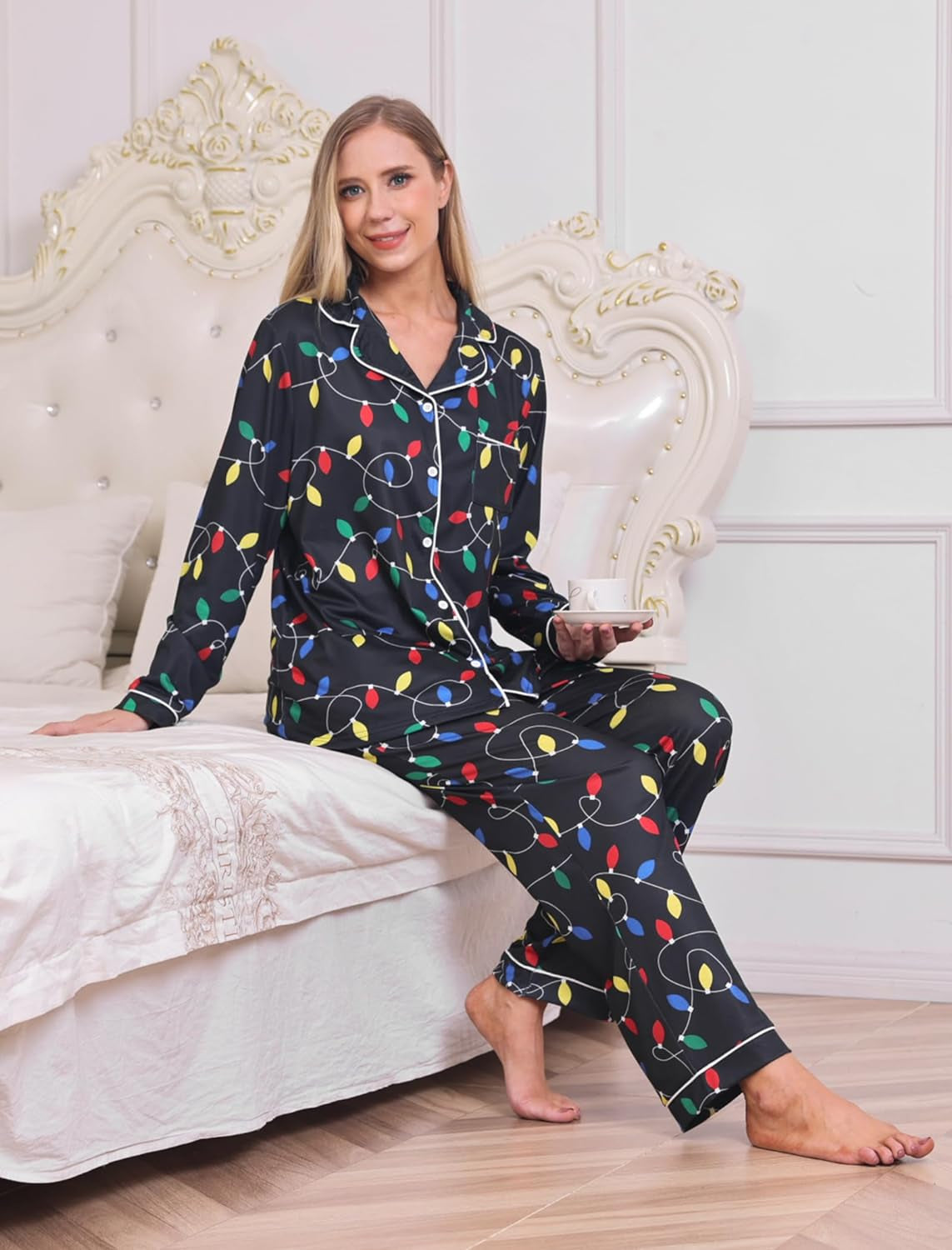 Couples Christmas Matching Pajamas  - 2 Piece Women Men Xmas Sleepwear