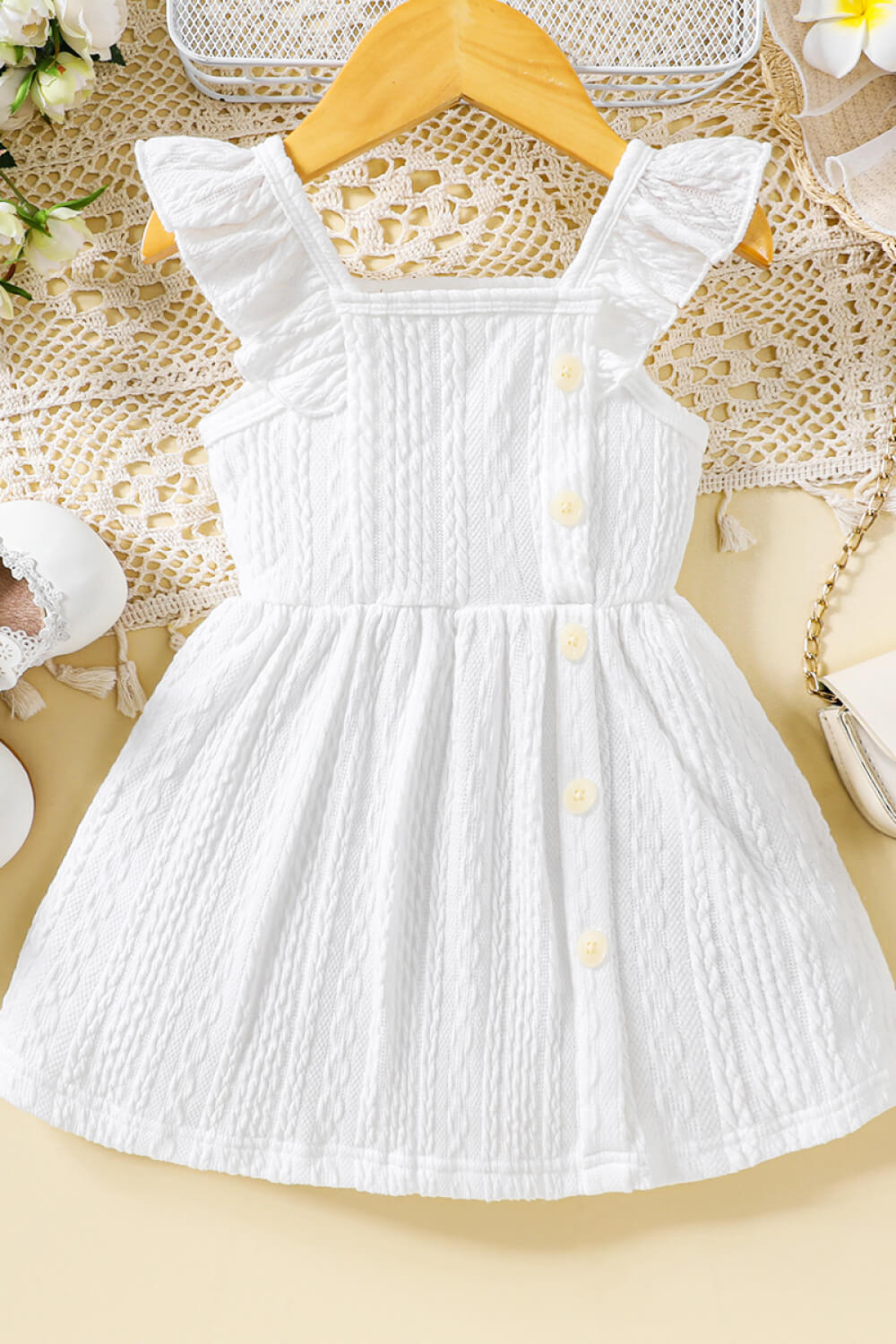 Baby Girl Shoulder Textured Dress