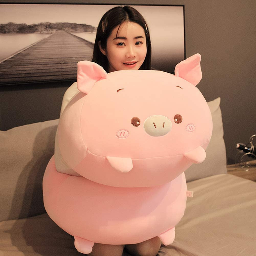 Stuffed Animal Pig Plush Body Pillow, 33.5"