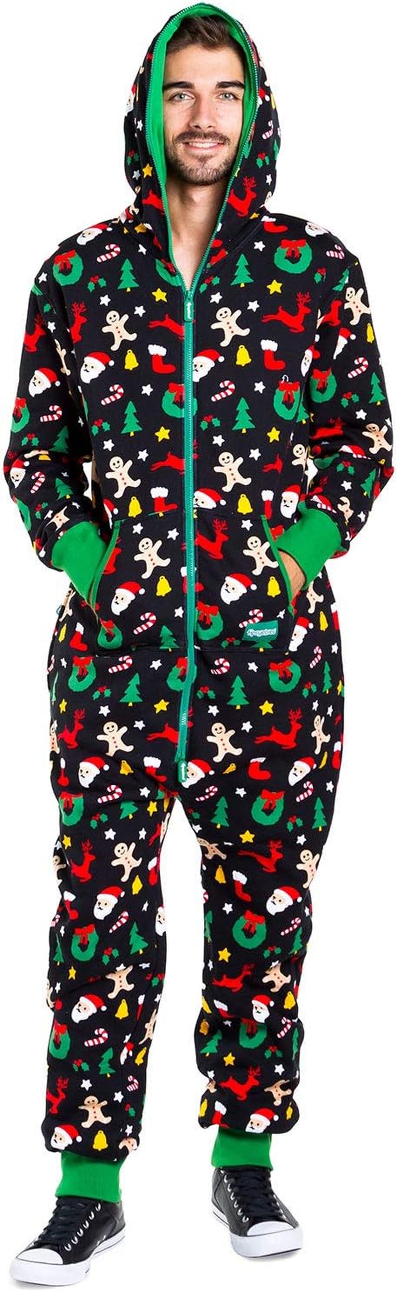 Matching Christmas Onesies for Adults - Comfy Men’s and Women’s Holiday Jumpsuits with Convenient Pockets