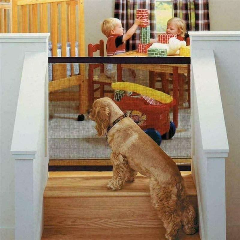 Ingenious Mesh Pet Gate for Safe and Secure Dog Enclosure