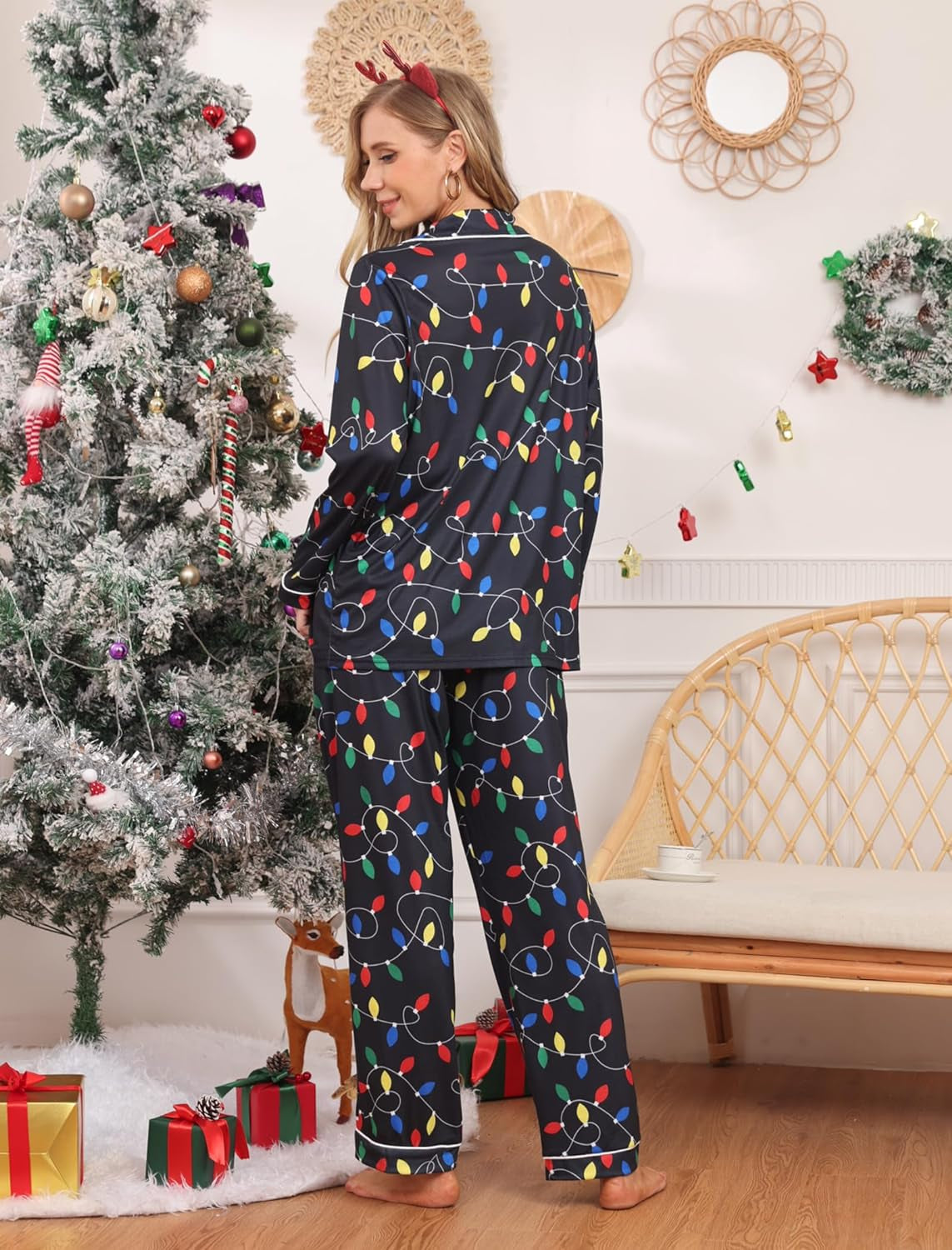 Couples Christmas Matching Pajamas  - 2 Piece Women Men Xmas Sleepwear