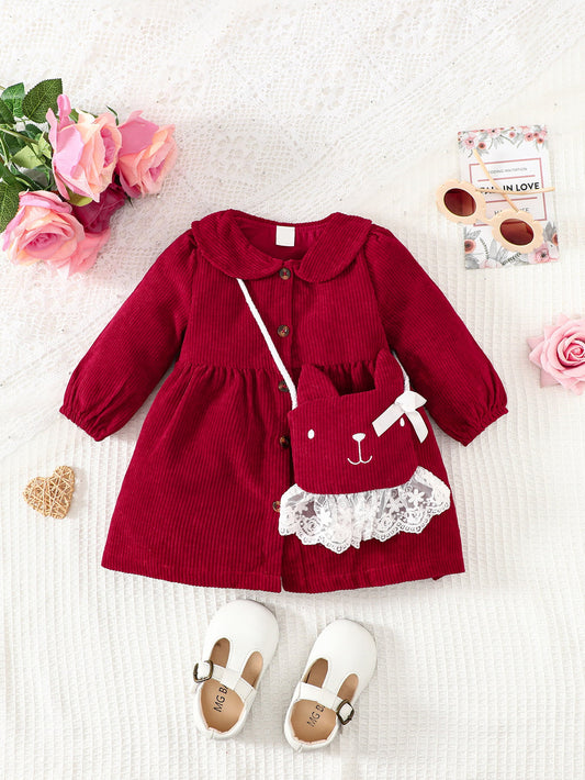 Buttoned Long Sleeve Dress