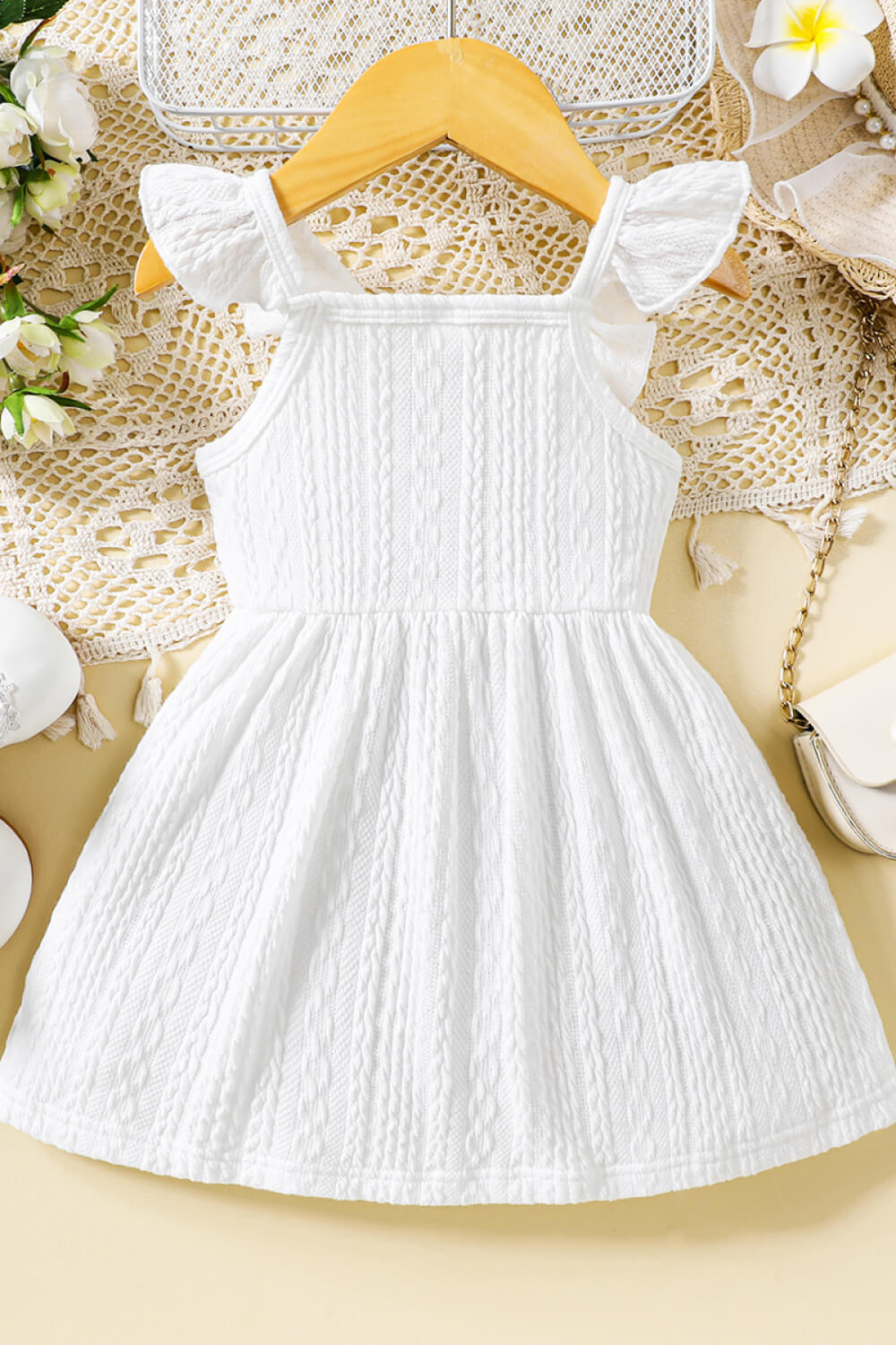 Baby Girl Shoulder Textured Dress